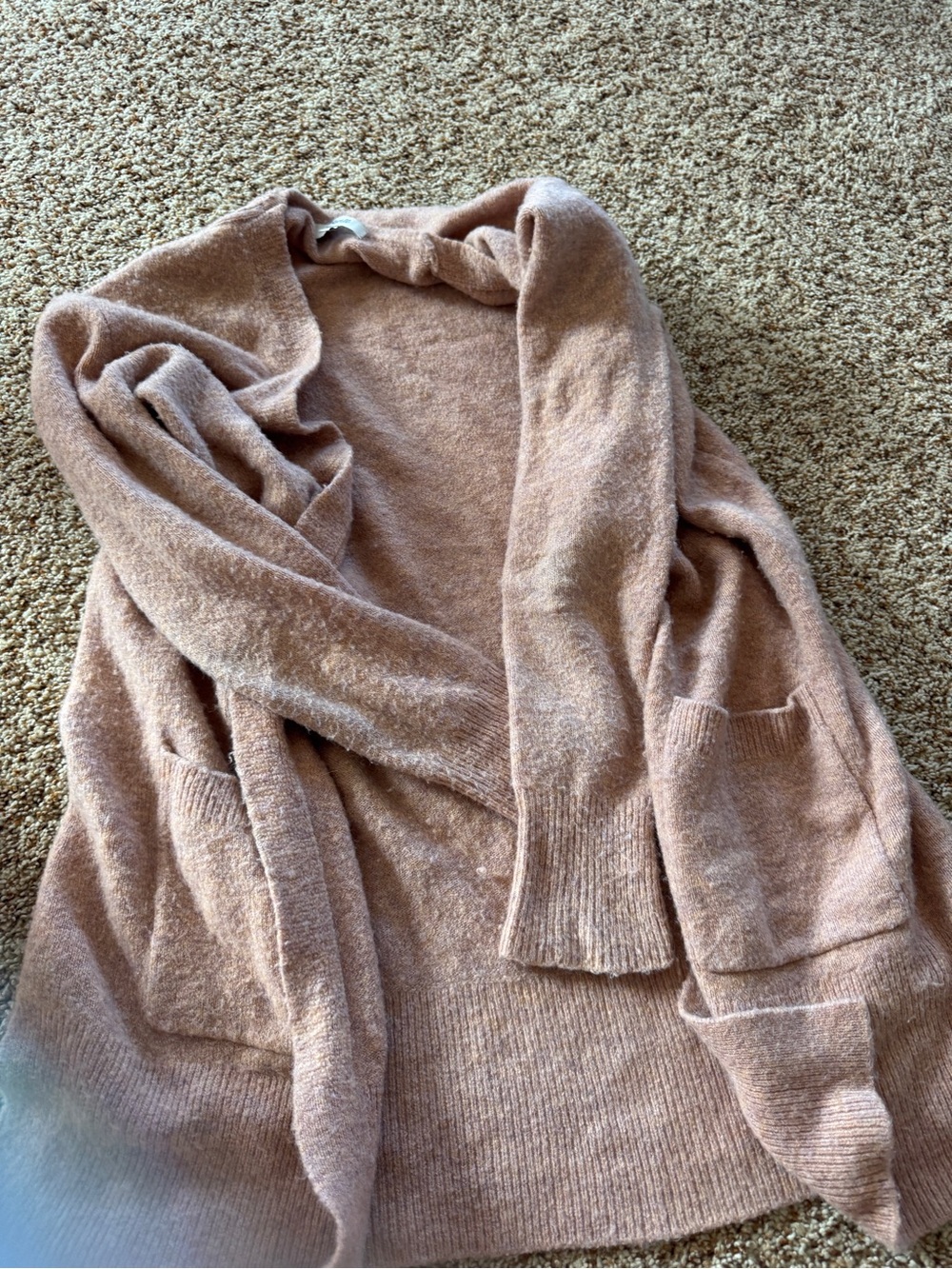 Madewell Cozy Women's Open-Front Cardigan Sweater pale pink